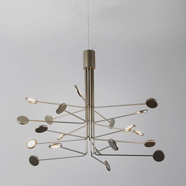 Arbor 20-Light Gold/Silver LED Sputnik Modern Linear Chandelier