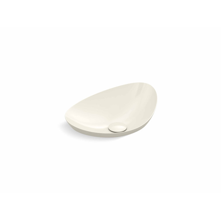 Veil 21'' Biscuit Oval Ceramic Vessel Bathroom Sink