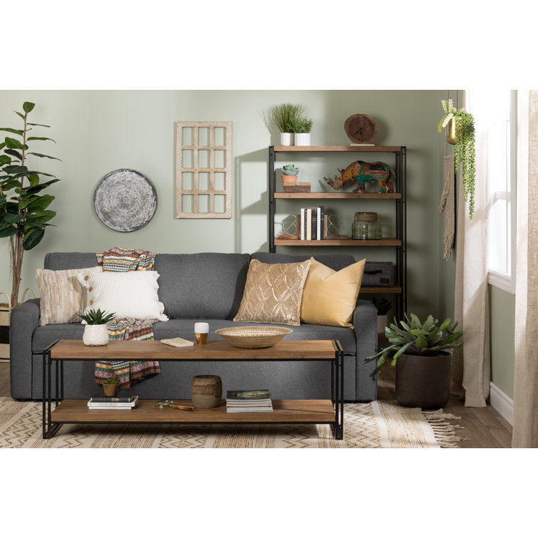 Industrial Medium Wood Bamboo TV Stand Bench