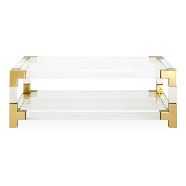 Jacques Grand Rectangular Cocktail Table with Brass Accents