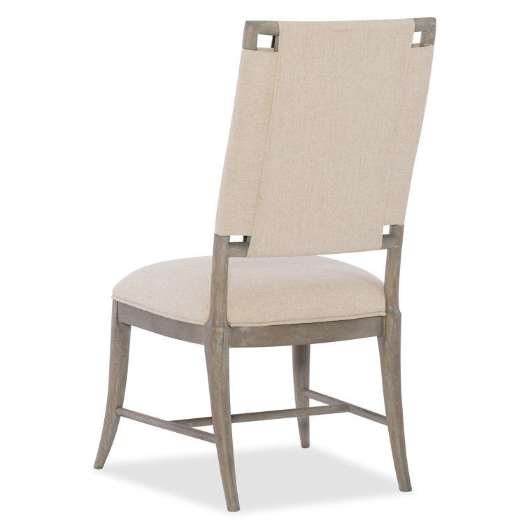 Greige Sand-Blasted Linen Upholstered Side Chair