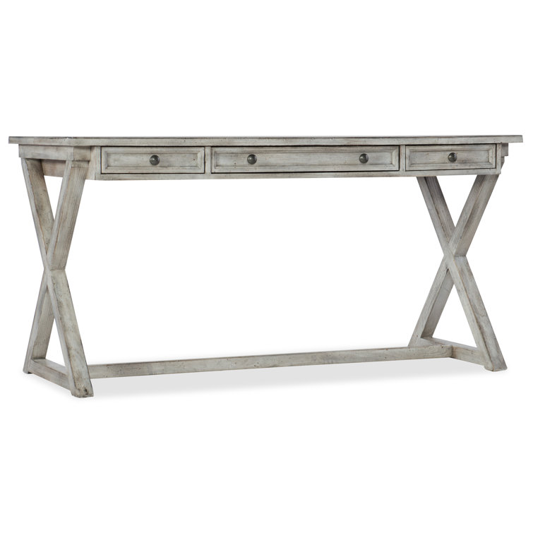 Transitional Gray Solid Wood Corner Home Office Desk with 3 Drawers