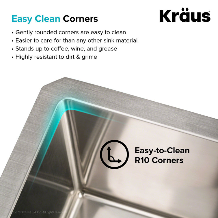 Kraus 26" Stainless Steel Undermount Single Bowl Kitchen Sink