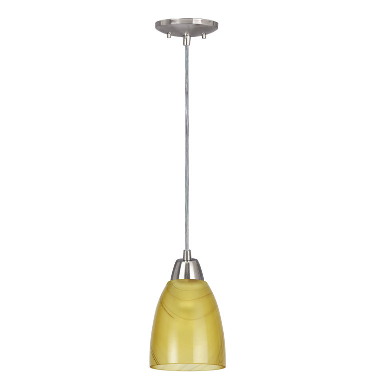 Satin Nickel Mini Pendant Light with Metal Shade