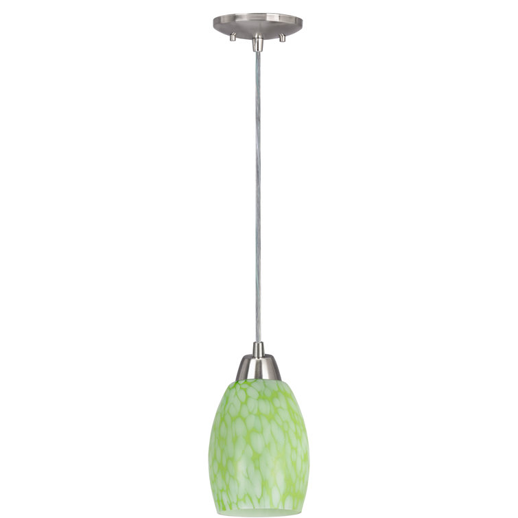 Satin Nickel Mini Pendant Light with Metal Shade