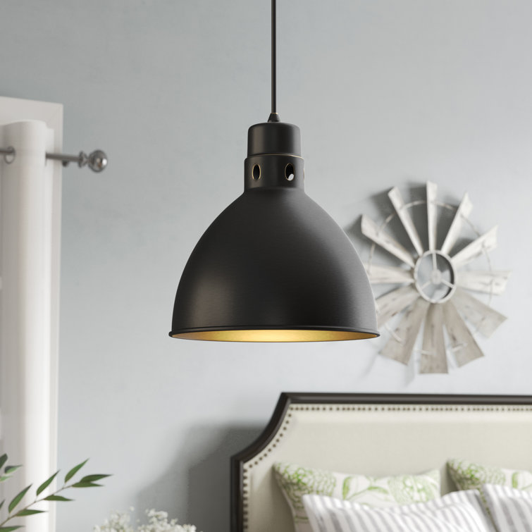 Bronze Dome Pendant Light with Metal Shade