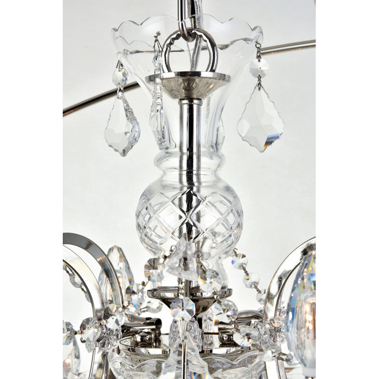 Geneva Polished Nickel 18-Light Globe Chandelier with Silver Shade Crystals