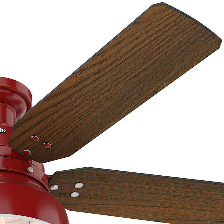 Barn Red 52" Low Profile Ceiling Fan with LED Light