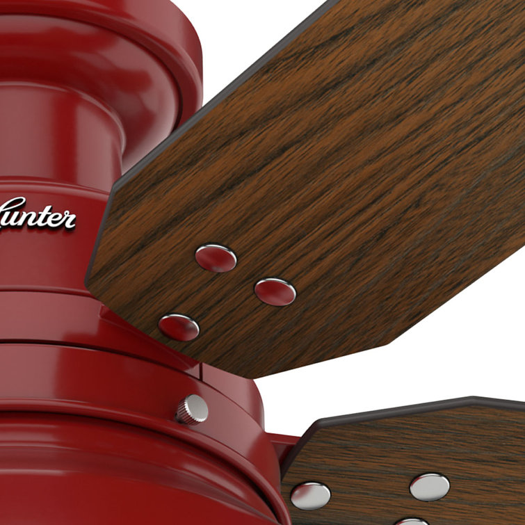 Barn Red 52" Low Profile Ceiling Fan with LED Light