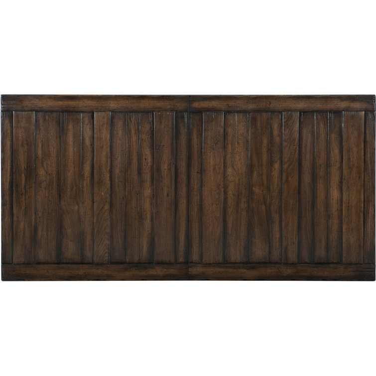 Dark Wood Extendable Trestle Dining Table with Leaves
