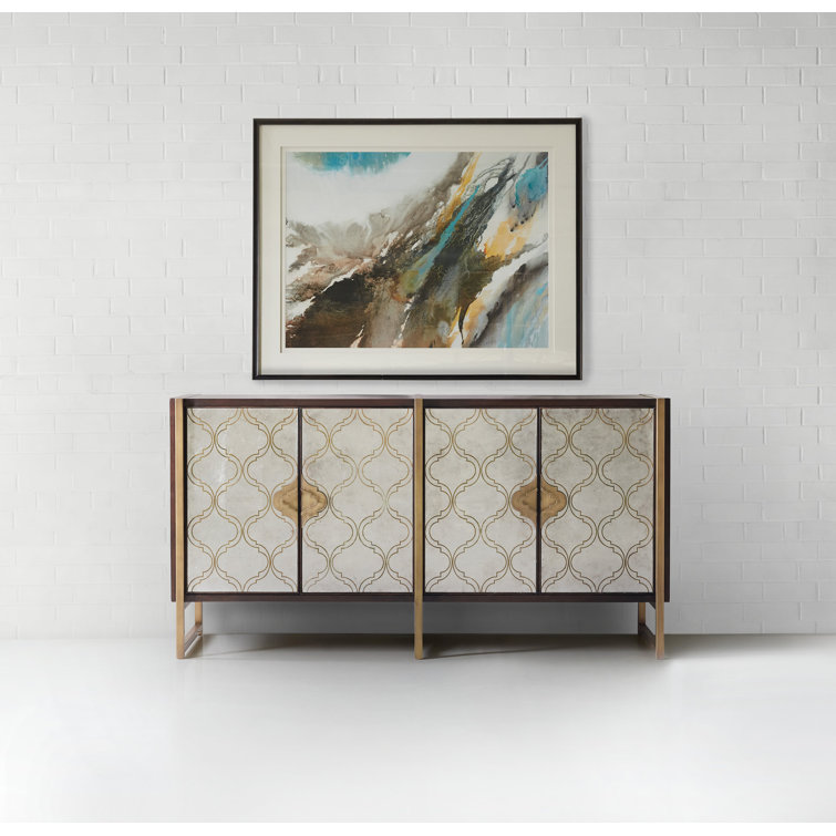 Melange 70'' Brown and Gold Traditional Sideboard