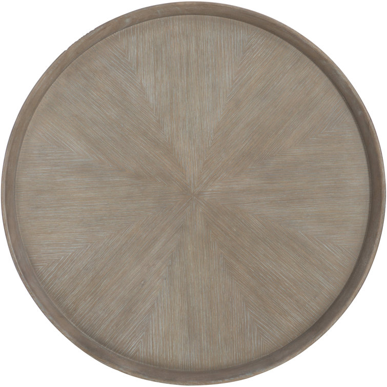 Gray Round Transitional Wood Coffee Table