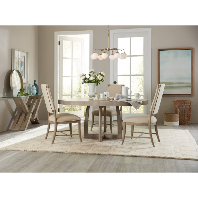 Greige Sand-Blasted Linen Upholstered Side Chair