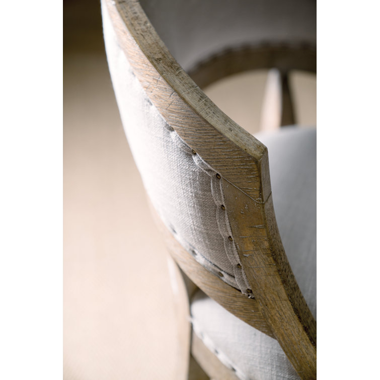 Antwerp Linen Textured Gray Barrel Back Counter Stool