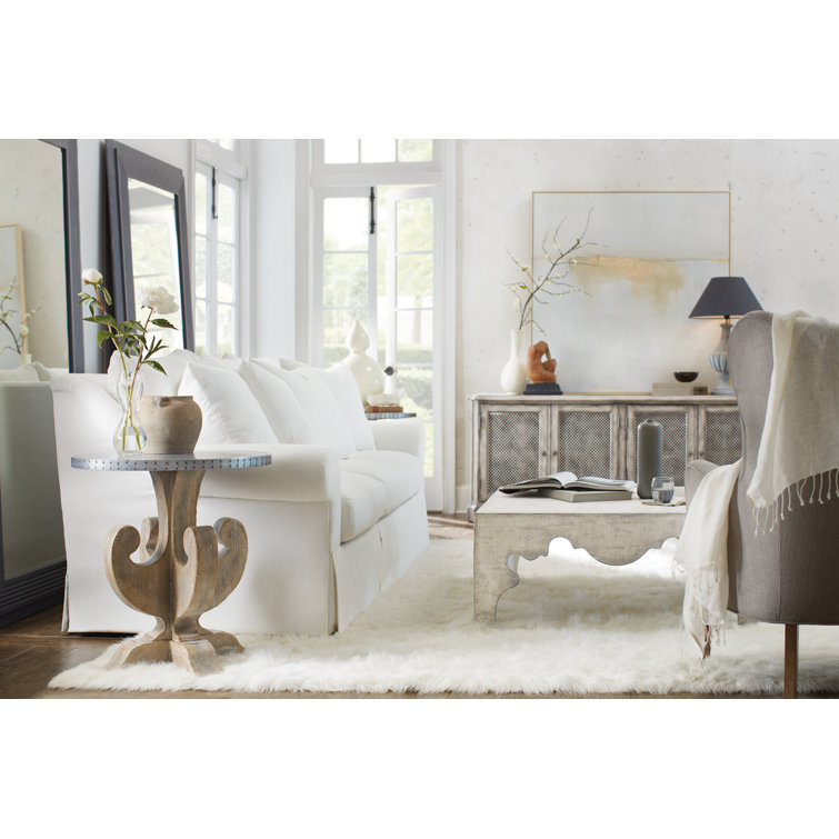 White Square Traditional Wood Cocktail Table