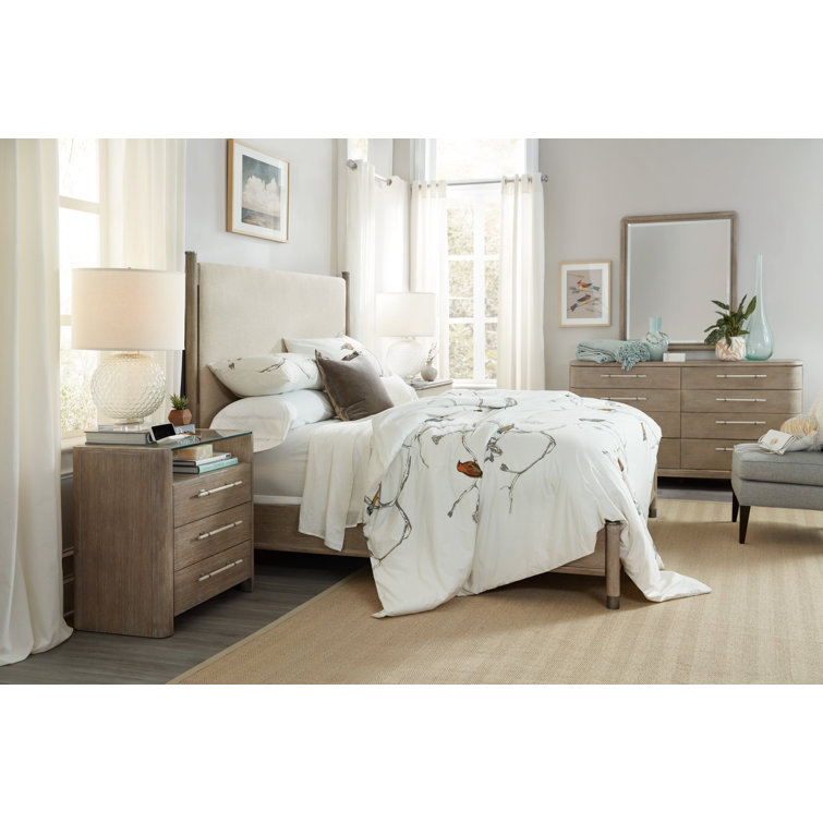 Greige Transitional Wood Rectangular Wall Mirror
