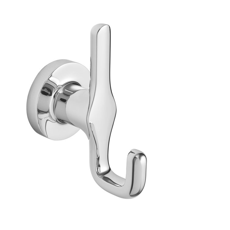 Polished Chrome Minimalist Wall Mounted Double Robe Hook