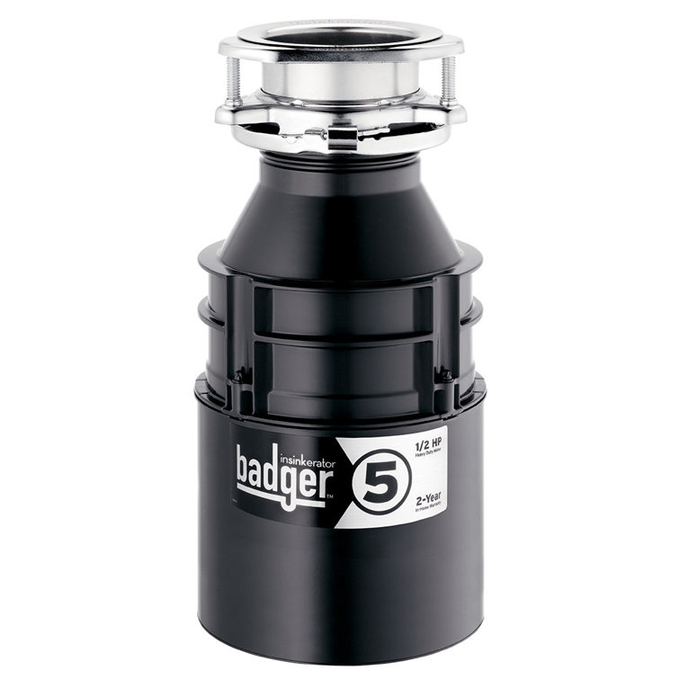 Badger Series 1/2 HP Continuous Feed Garbage Disposal in Gray Enamel