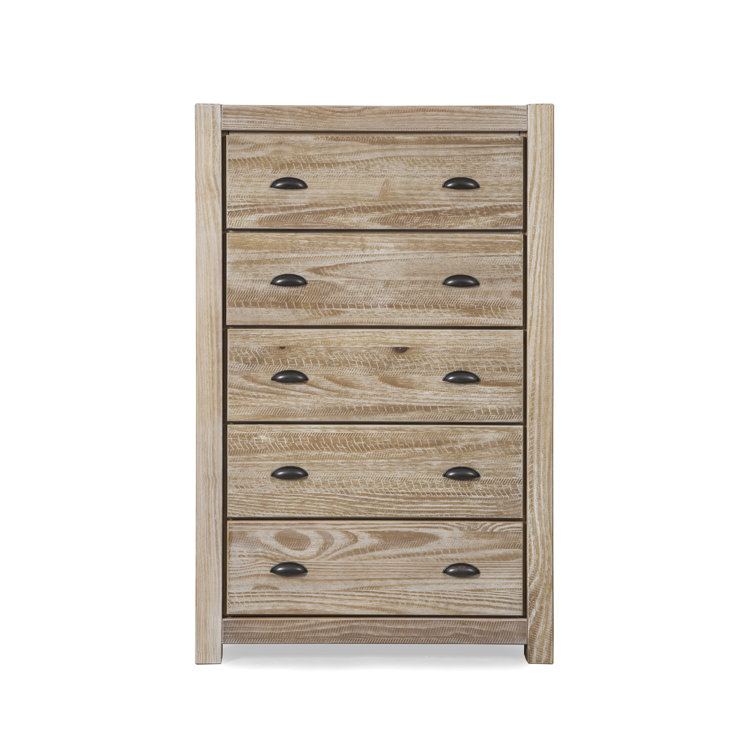 Driftwood Solid Pine 5-Drawer Farmhouse Chest