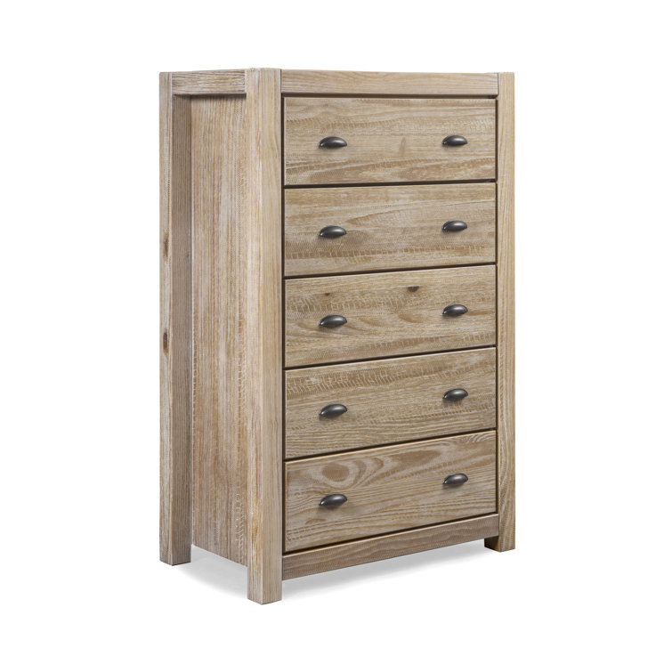 Driftwood Solid Pine 5-Drawer Farmhouse Chest