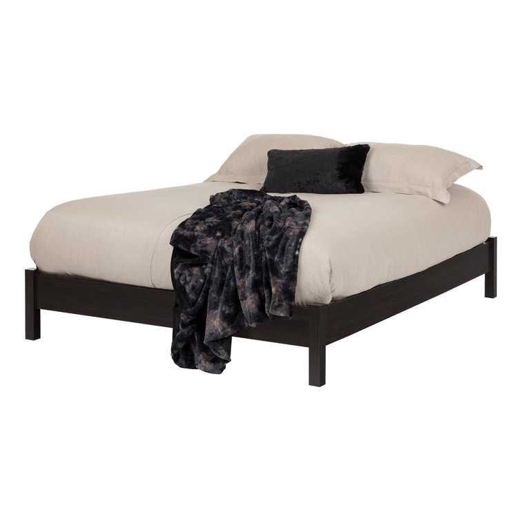 Gray Oak Queen Platform Bed Frame with Storage Drawer