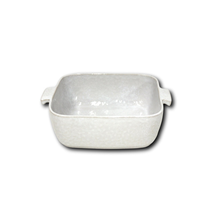 White Ceramic Stoneware Square Baker with Handles