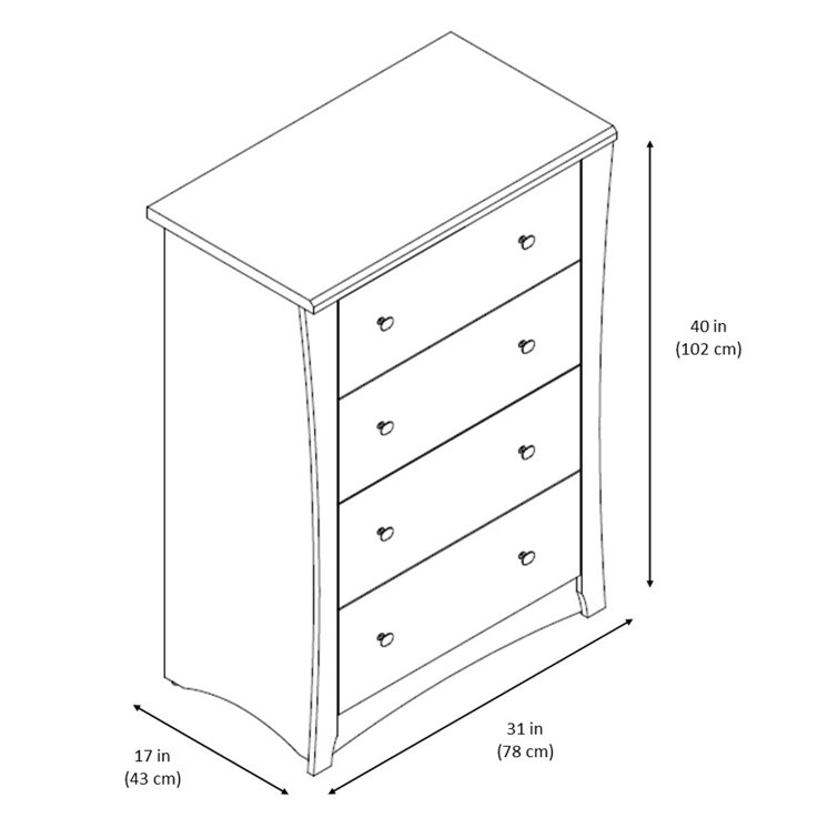 Espresso Double Nursery Vertical 4-Drawer Chest