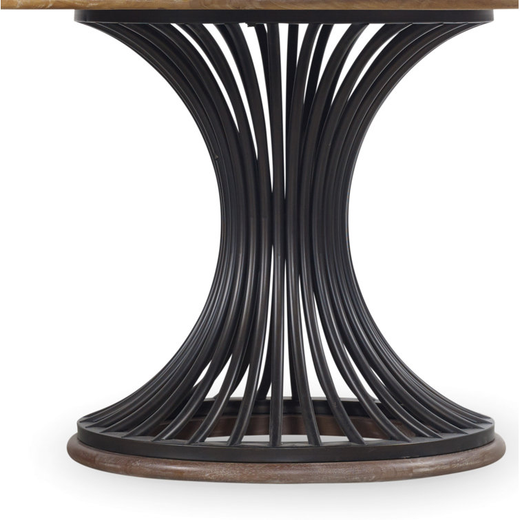 Scandinavian Wood & Black Iron 48" Round Dining Table