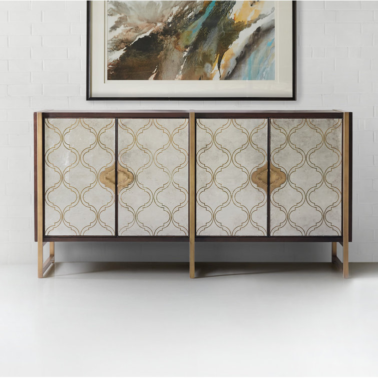 Melange 70'' Brown and Gold Traditional Sideboard