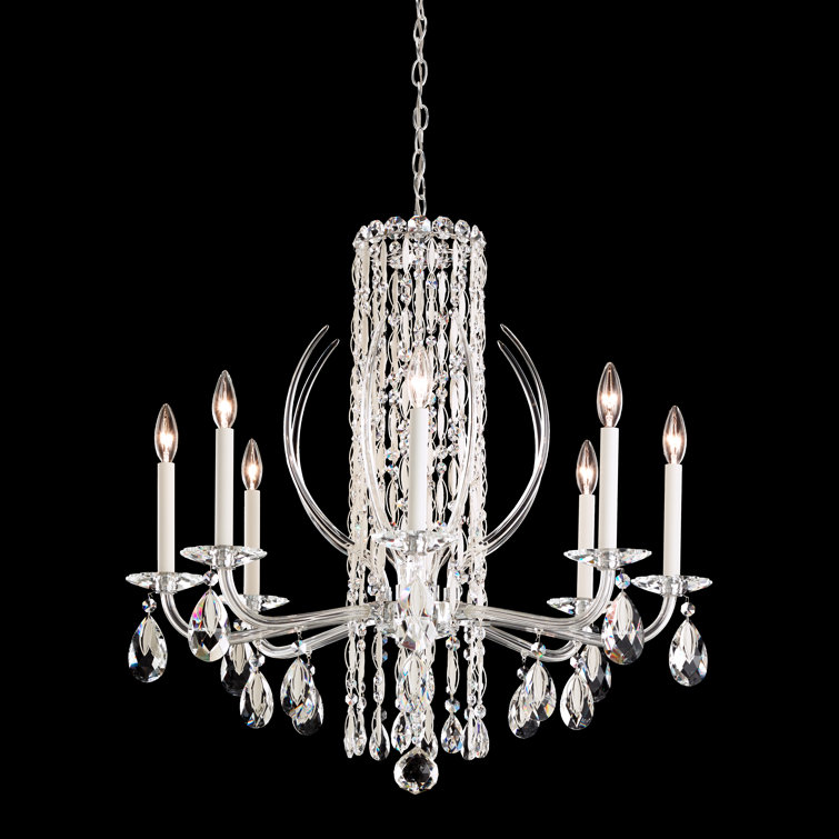 White Crystal Heritage 8-Light Chandelier