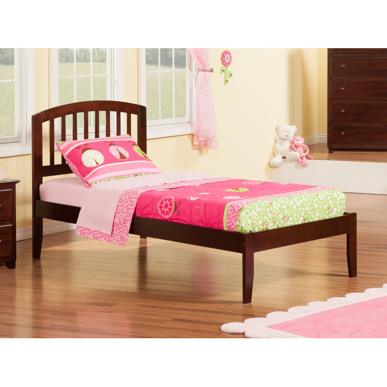 Walnut Twin Mission Wood Bed Frame with Headboard