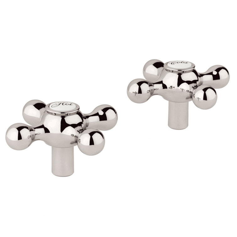 Seabury Traditional Polished Nickel Cross Handles for Lavatory Faucets