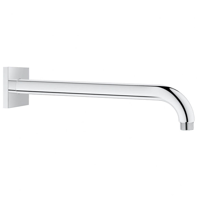 12-Inch Chrome Wall Mount Shower Arm with Square Flange