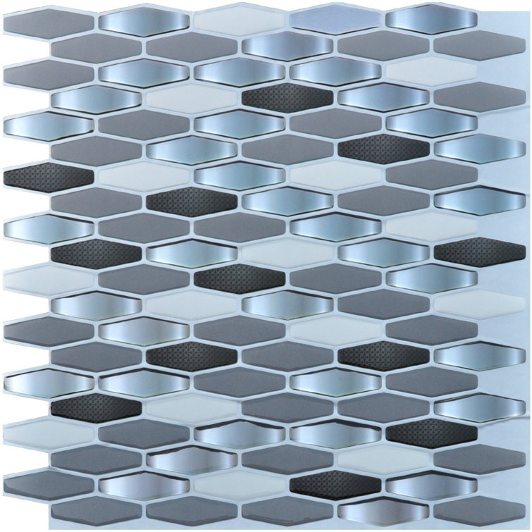 12'' x 12'' Multicolor PVC Peel and Stick Mosaic Tile