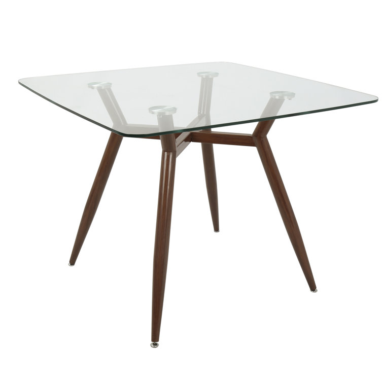 Clara-Pebble 5-Piece Clear Glass and Brown Upholstered Dining Set