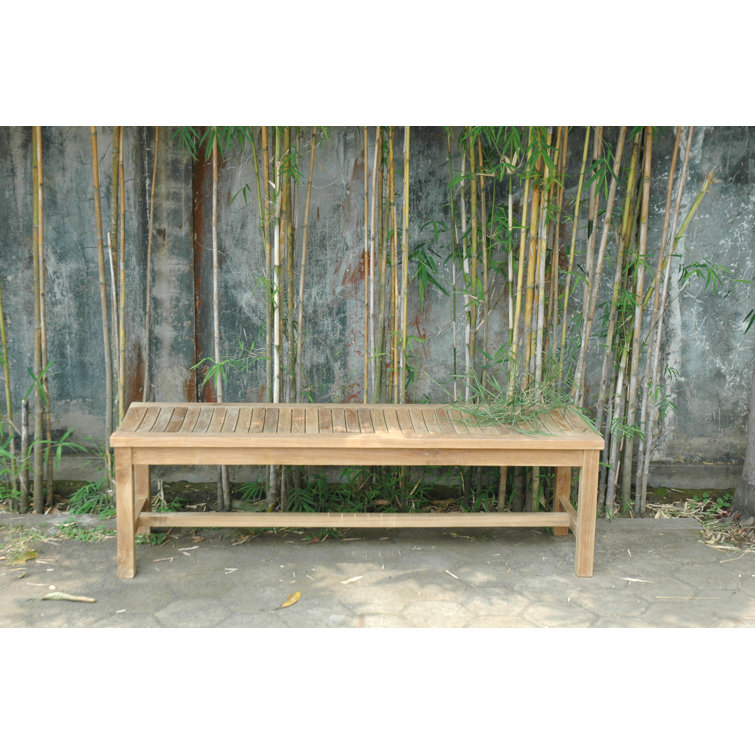 Natural Teak 59'' Outdoor Backless Dining Bench
