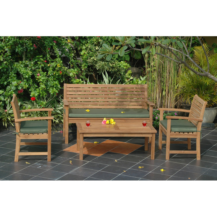Victoria Montage 4-Piece Teak Outdoor Conversation Set