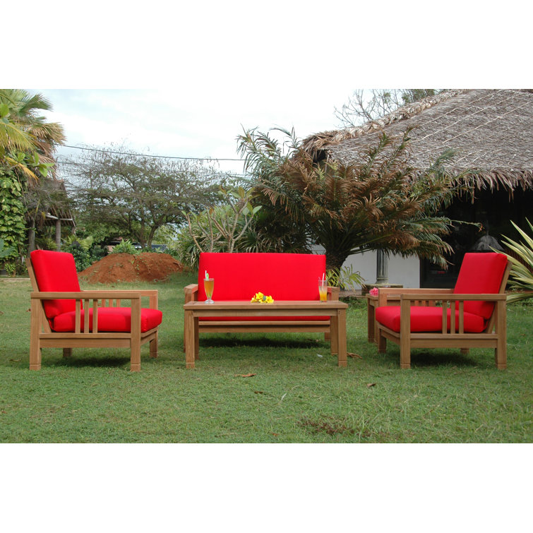 SouthBay 5-Piece Red Teak Outdoor Seating Set
