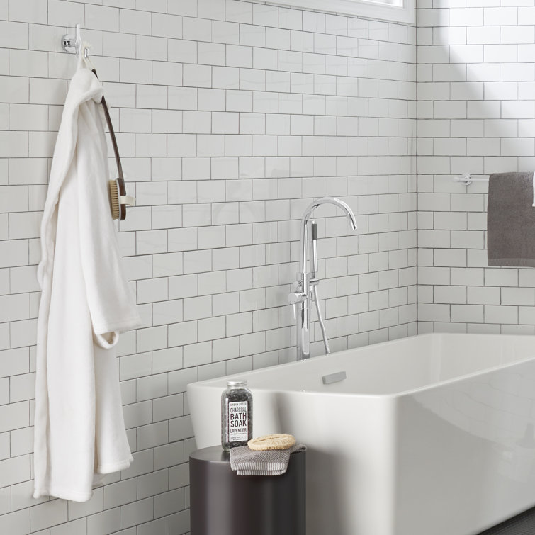 Polished Chrome Minimalist Wall Mounted Double Robe Hook