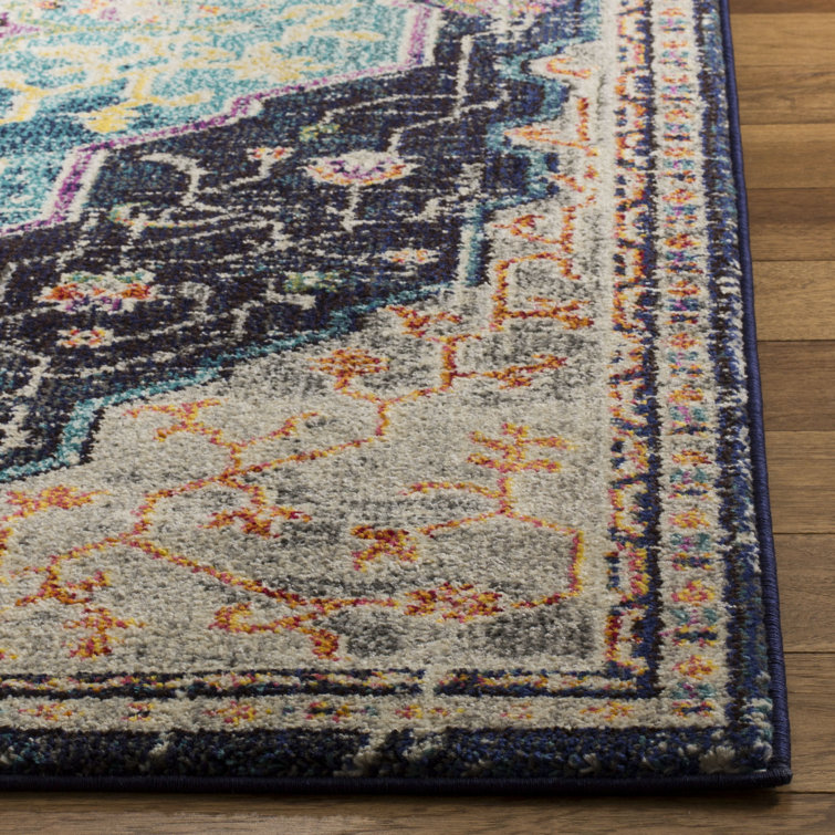 Reversible Black Synthetic 6' x 9' Stain-Resistant Area Rug