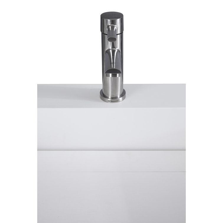 Pyramid 36" Matte White Solid Surface Wall-Mount Bathroom Sink