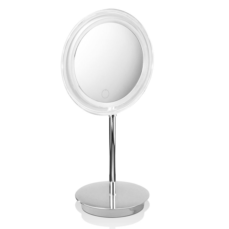 Polished Chrome Classic Round LED Magnifying Countertop Mirror