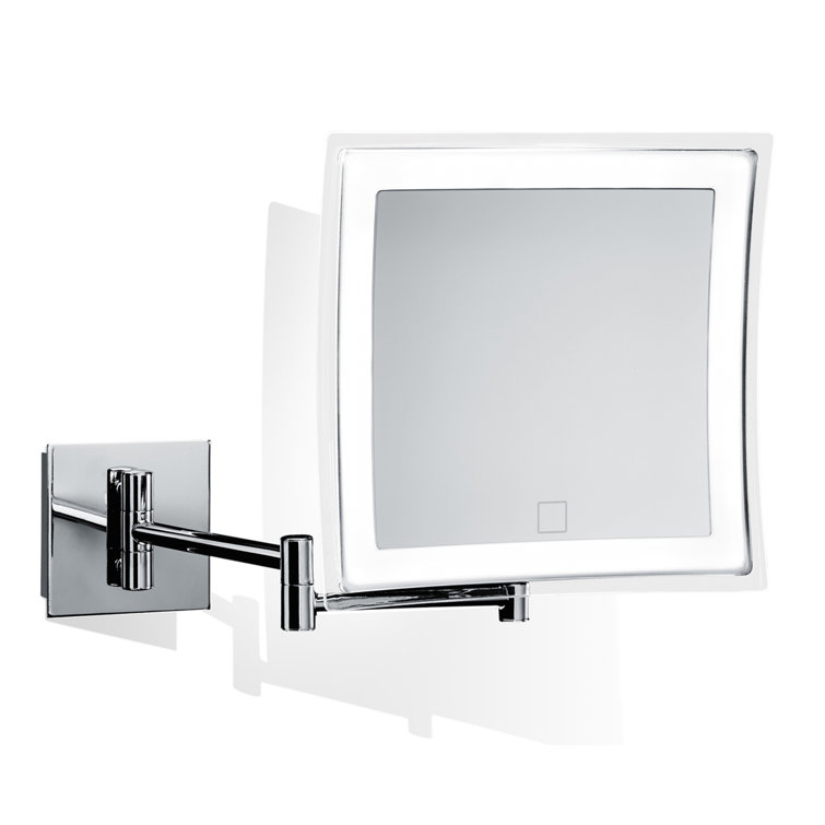 Elegante Polished Chrome Full-Length Square LED Bathroom Mirror