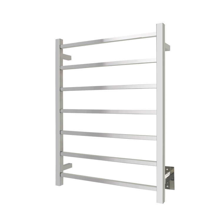 Polished Stainless Steel Wall Mounted 7-Bar Towel Warmer
