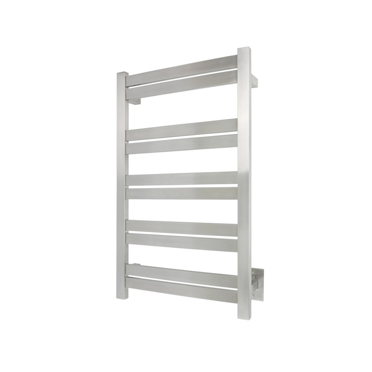 Brushed Stainless Steel Wall Mounted 10-Bar Towel Warmer