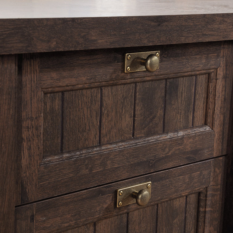 Costa Coffee Oak Executive Desk with Storage Drawers