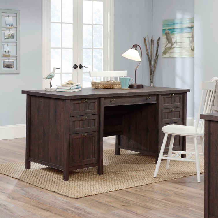 Costa Coffee Oak Executive Desk with Storage Drawers
