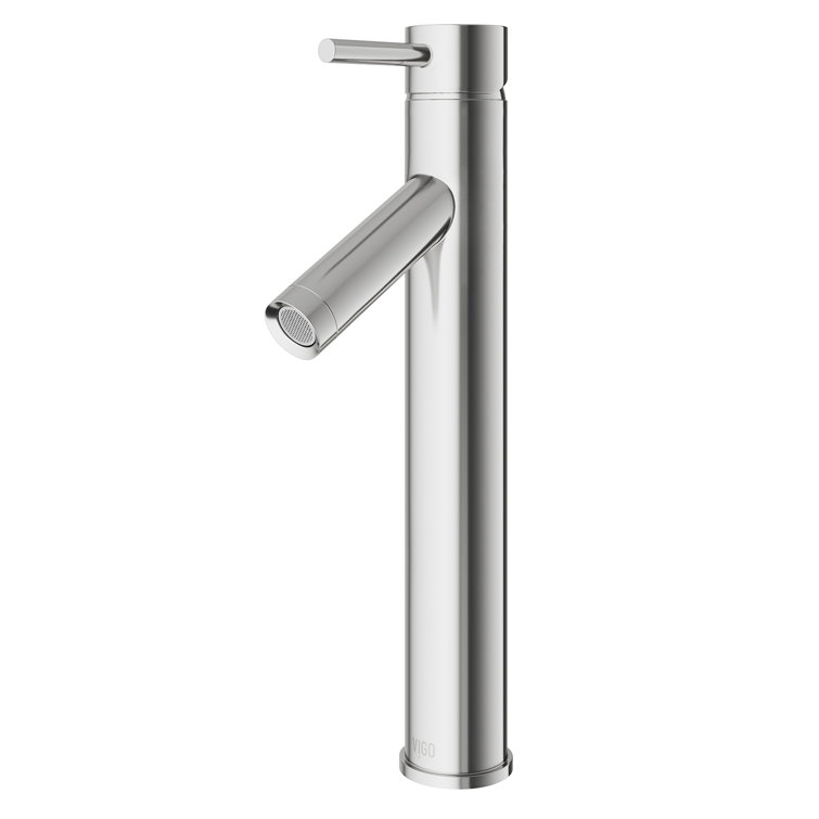 Brushed Nickel 12 3/4" Brass Single Hole Vessel Faucet