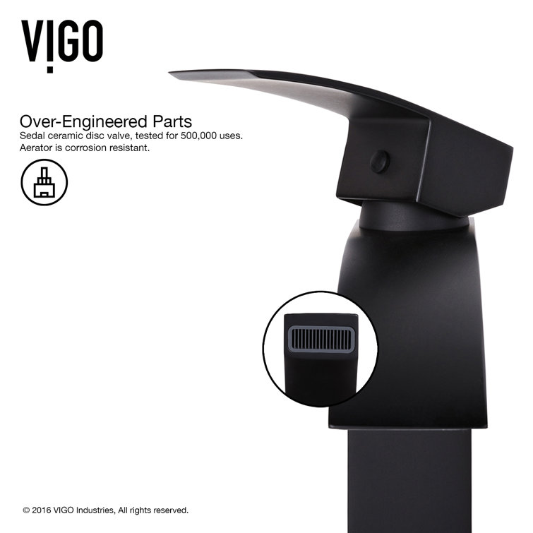 Matte Black Brass Single Hole Vessel Sink Faucet