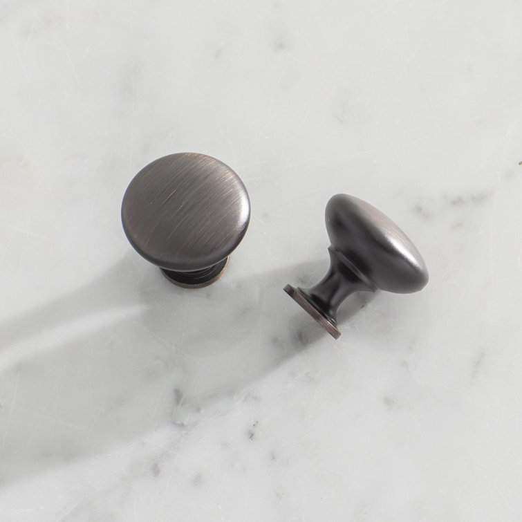 Oil Rubbed Bronze Round Cabinet Knob with Mounting Hardware